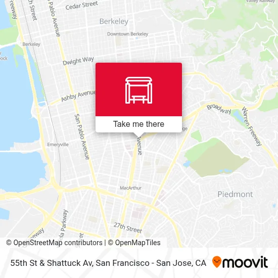 55th St & Shattuck Av map