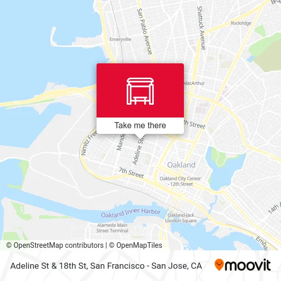 Adeline St & 18th St map