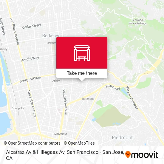 Alcatraz Av & Hillegass Av map