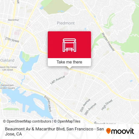 Beaumont Av & Macarthur Blvd map