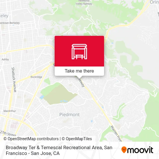 Broadway Ter & Temescal Recreational Area map