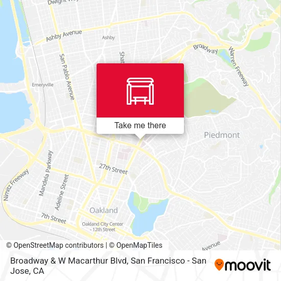 Broadway & W Macarthur Blvd map