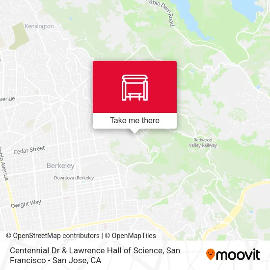 Centennial Dr & Lawrence Hall of Science map