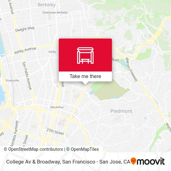 College Av & Broadway map