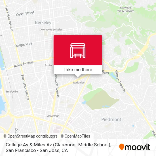 College Av & Miles Av (Claremont Middle School) map