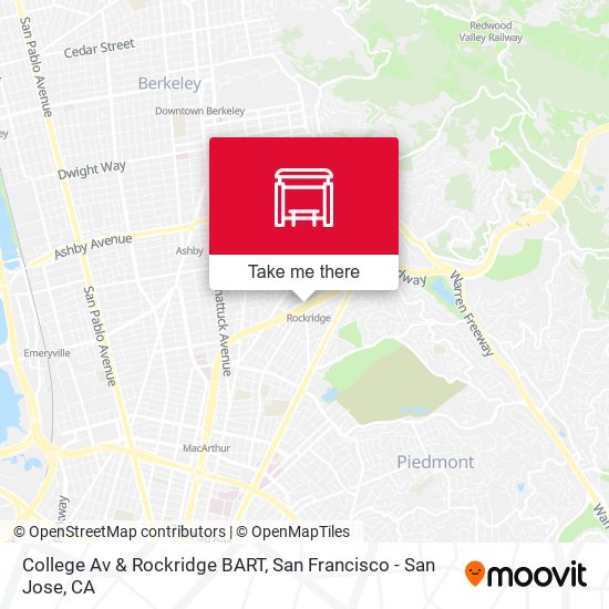 College Av & Rockridge BART map