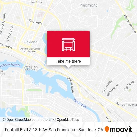 Foothill Blvd & 13th Av map