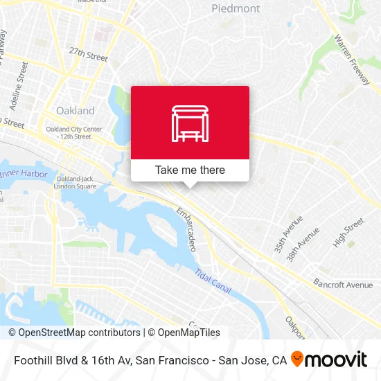 Foothill Blvd & 16th Av map