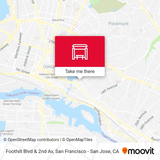 Foothill Blvd & 2nd Av map