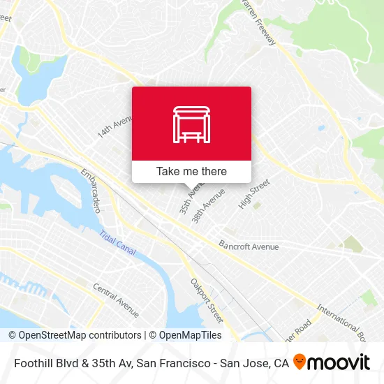 Foothill Blvd & 35th Av map