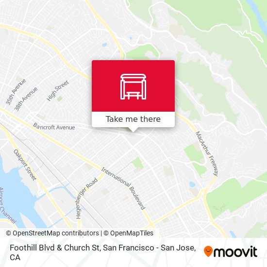 Foothill Blvd & Church St map