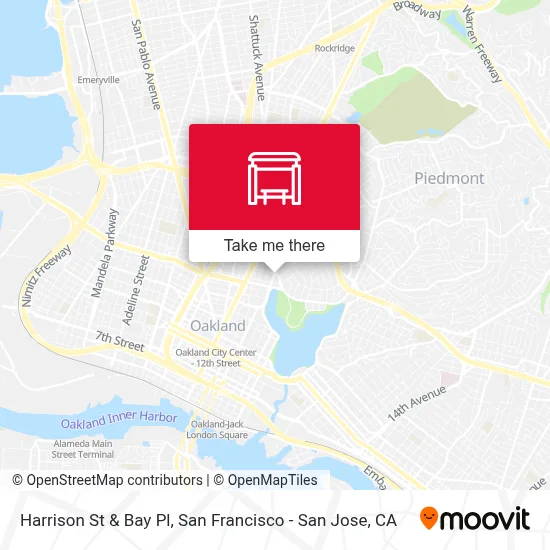 Harrison St & Bay Pl map