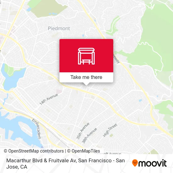Macarthur Blvd & Fruitvale Av map