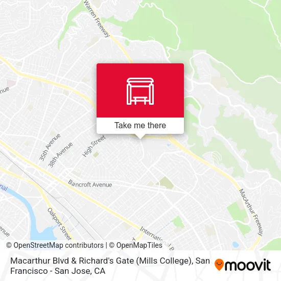Mapa de Macarthur Blvd & Richard's Gate (Mills College)