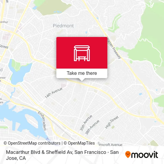 Macarthur Blvd & Sheffield Av map