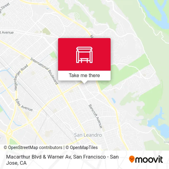 Macarthur Blvd & Warner Av map