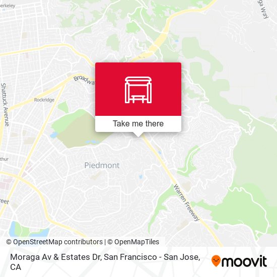 Moraga Av & Estates Dr map