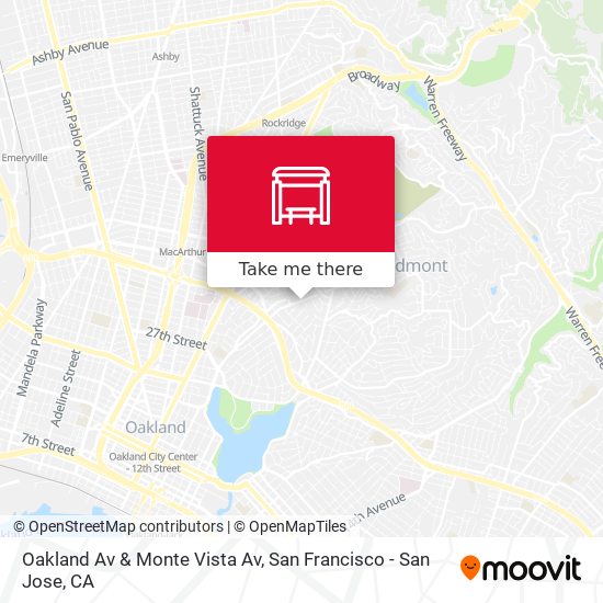 Oakland Av & Monte Vista Av map