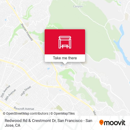 Redwood Rd & Crestmont Dr map