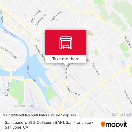 San Leandro St & Coliseum BART map
