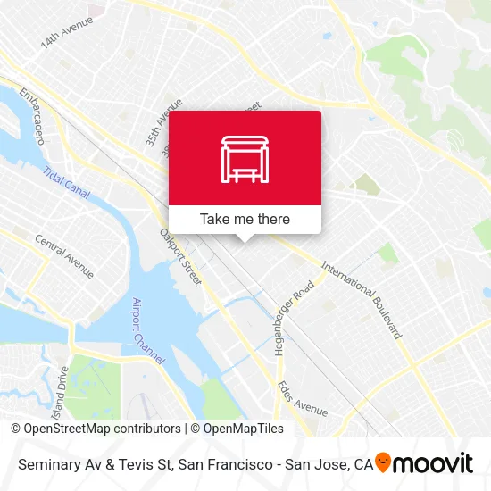 Seminary Av & Tevis St map