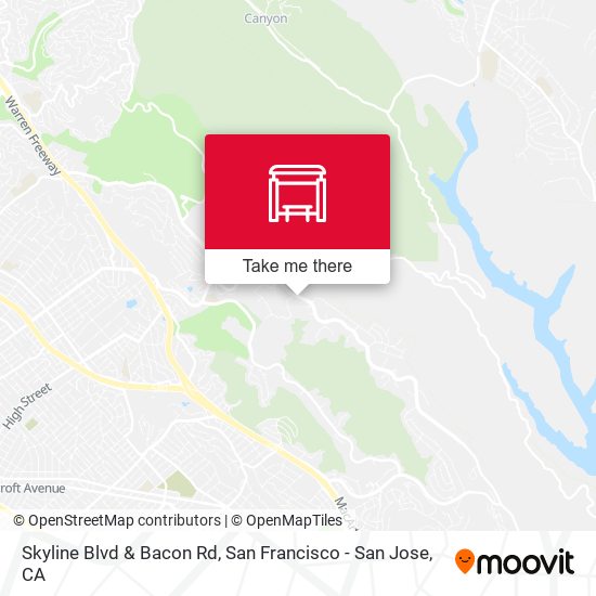 Skyline Blvd & Bacon Rd map