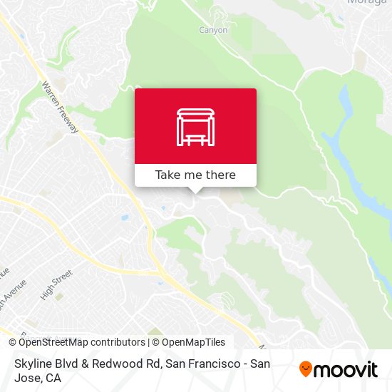 Skyline Blvd & Redwood Rd map