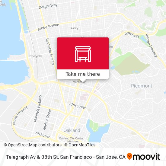Telegraph Av & 38th St map