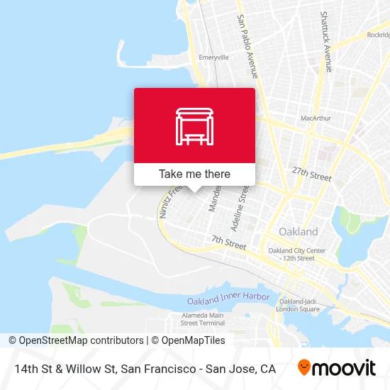 14th St & Willow St map