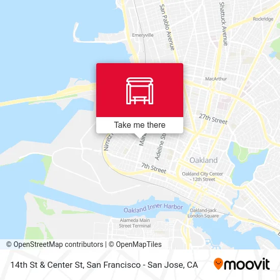 14th St & Center St map