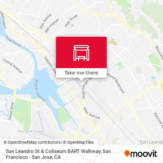 San Leandro St & Coliseum BART Walkway map