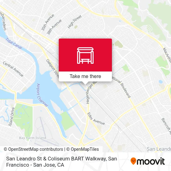 Mapa de San Leandro St & Coliseum BART Walkway