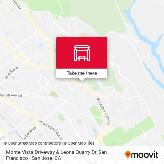 Monte Vista Driveway & Leona Quarry Dr map