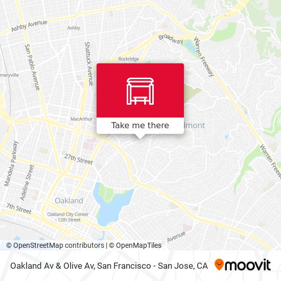 Oakland Av & Olive Av map