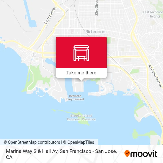 Marina Way S & Hall Av map