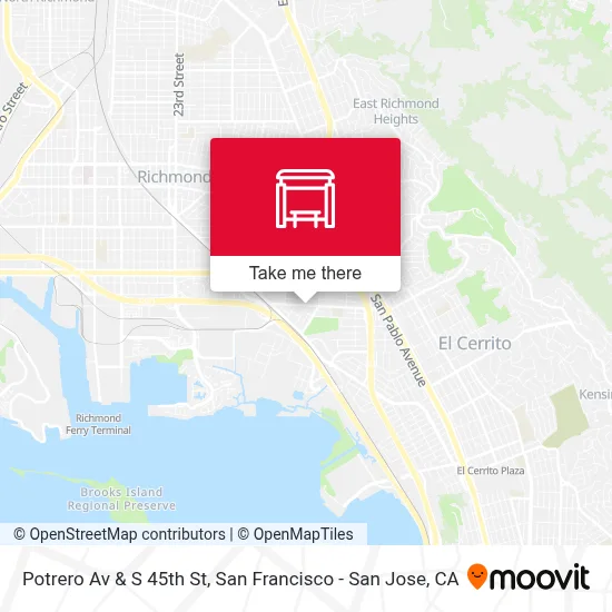 Potrero Av & S 45th St map