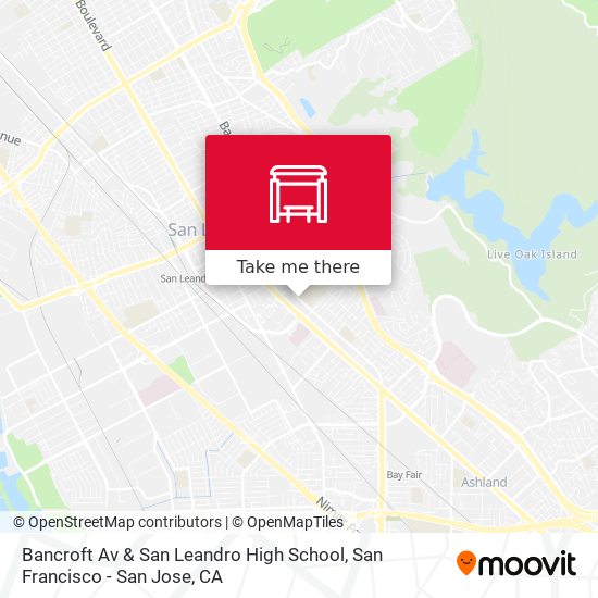Bancroft Av & San Leandro High School map