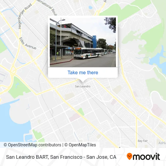 San Leandro BART map