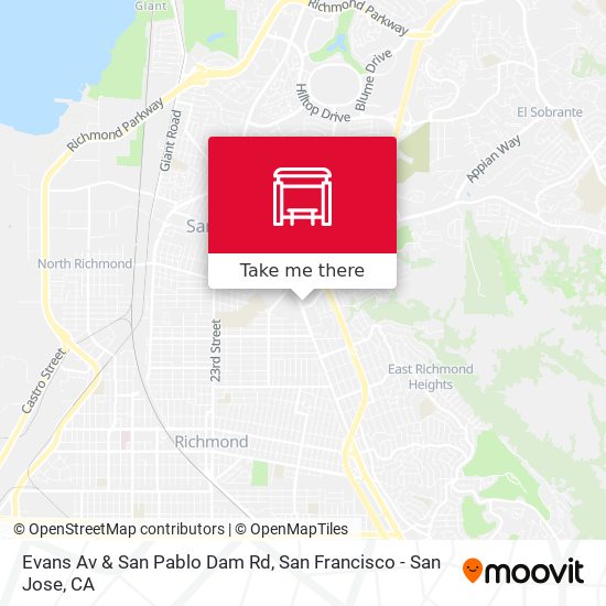 Evans Av & San Pablo Dam Rd map
