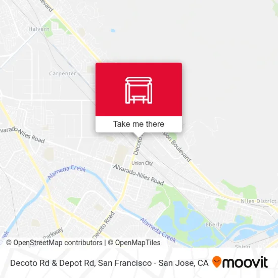 Decoto Rd & Depot Rd map
