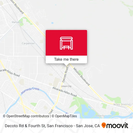 Mapa de Decoto Rd & Fourth St