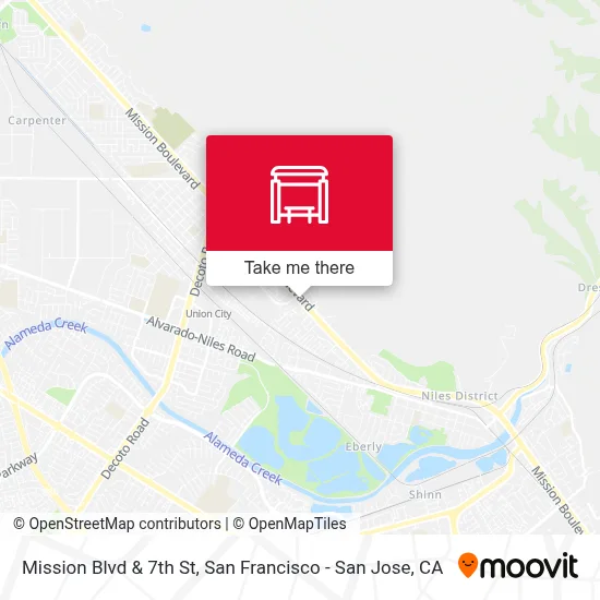 Mission Blvd & 7th St map
