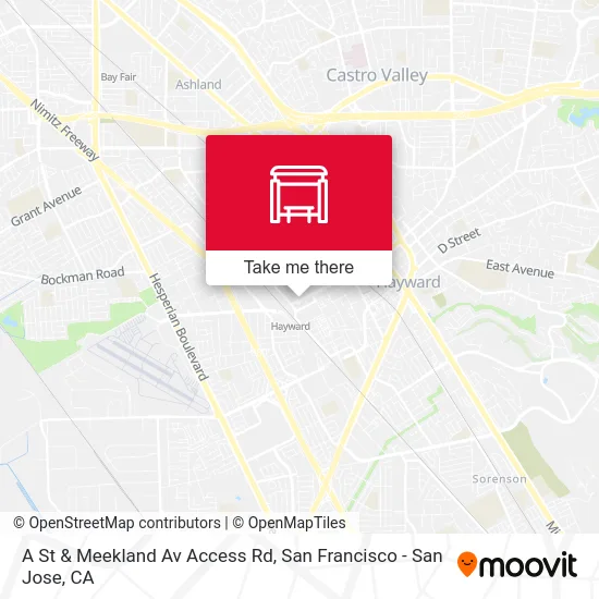 A St & Meekland Av Access Rd map