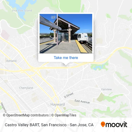 Castro Valley BART map