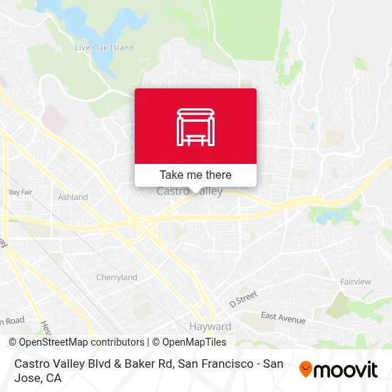 Castro Valley Blvd & Baker Rd map