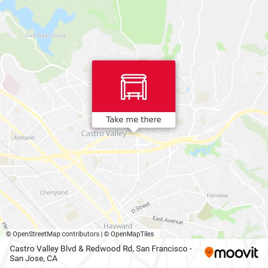 Castro Valley Blvd & Redwood Rd map