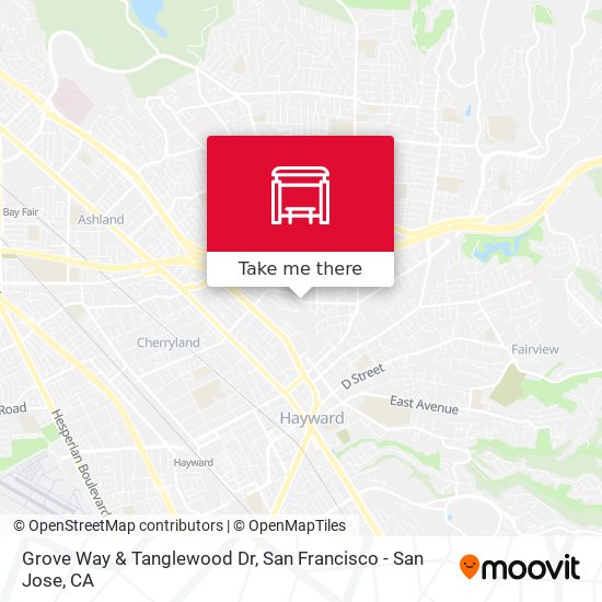 Grove Way & Tanglewood Dr map