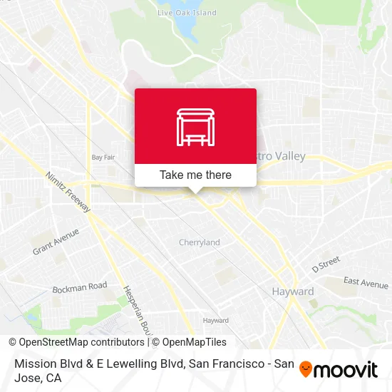 Mission Blvd & E Lewelling Blvd map