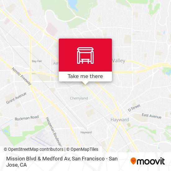 Mission Blvd & Medford Av map