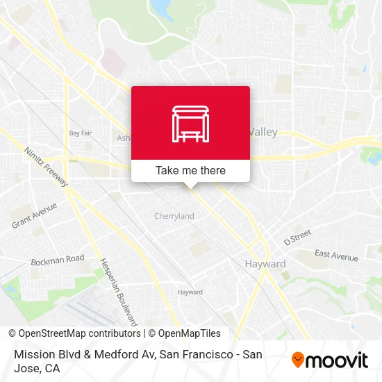 Mission Blvd & Medford Av map